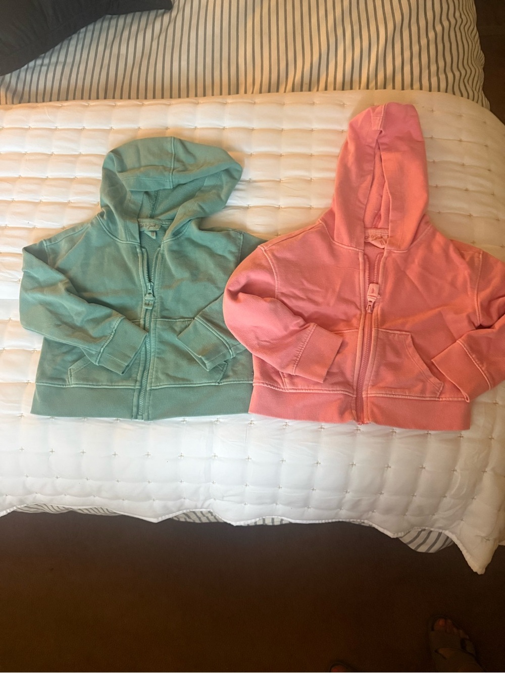 Cat & Jack Kids Zip Hoodie Set - Mint Green and Coral Pink